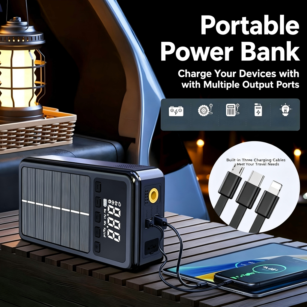 All-in-One Car Jump Starter with Inflation and Deflation Air Pump