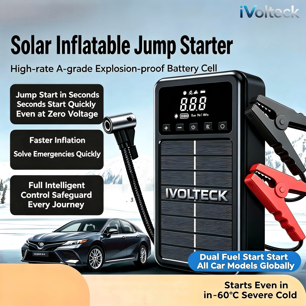 All-in-One Car Jump Starter with Inflation and Deflation Air Pump